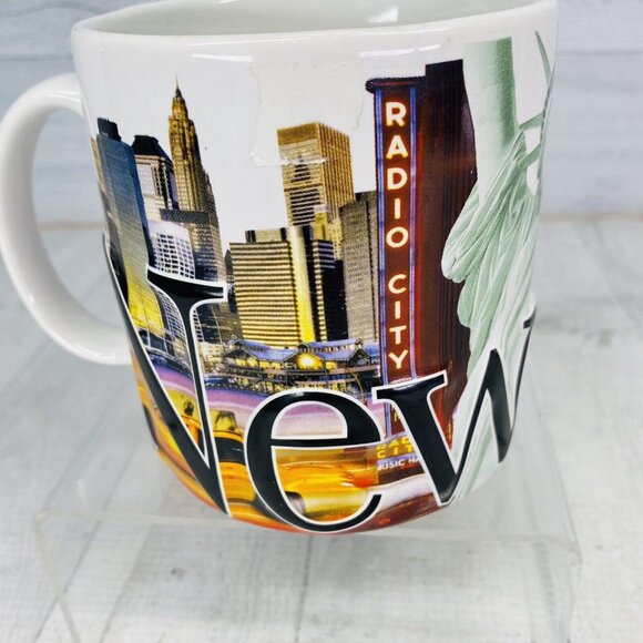 Americaware 2007 NEW YORK Radio City Lady Liberty 3-D Jumbo 18oz Ceramic Cup Mug - Picture 2 of 12
